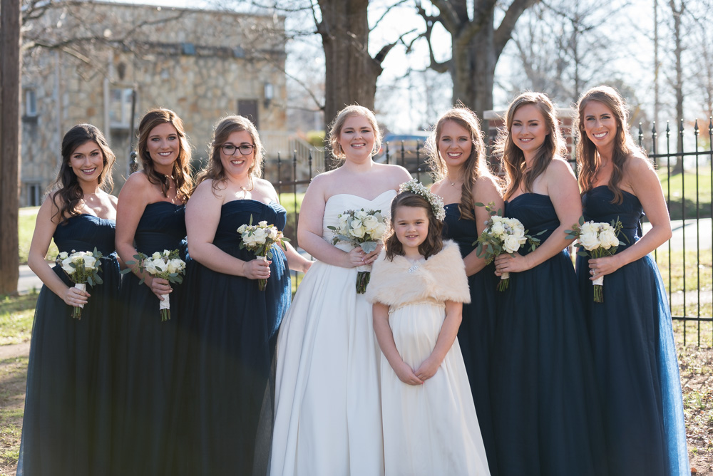 tuscaloosa bridesmaids in navy gowns