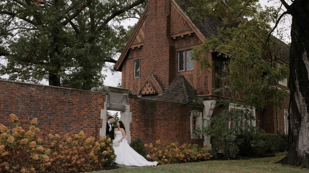 historic pinecroft mansion wedding portraits