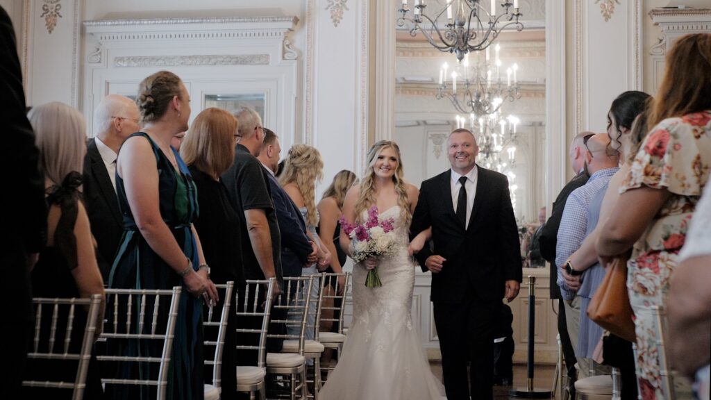 father walks bride down aisle cincinnati club