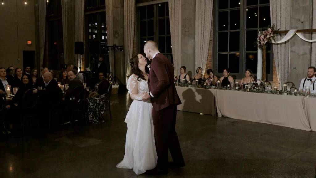 wedding first dance at steam plant